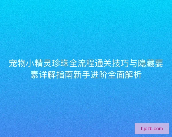 宠物小精灵珍珠全流程通关技巧与隐藏要素详解指南新手进阶全面解析 宠物小精灵珍珠全流程通关技巧与隐藏要素详解指南新手进阶全面解析